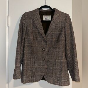 Vintage 70’s Burberry wool plaid academia blazer jacket